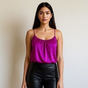 Purple satin-like top - American Eagle Outfitters